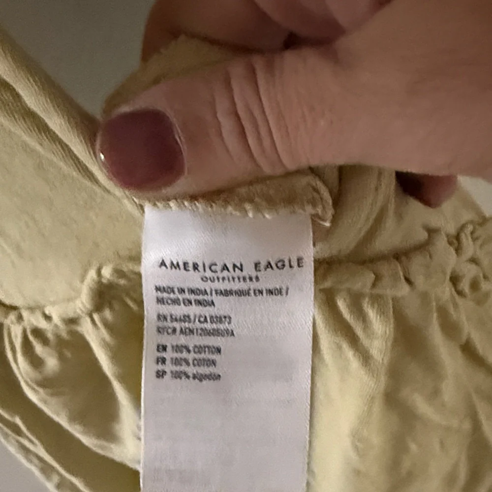 American Eagle Casual Deep V Tie Back Yellow Jumpsuit - Picture 2 of 3